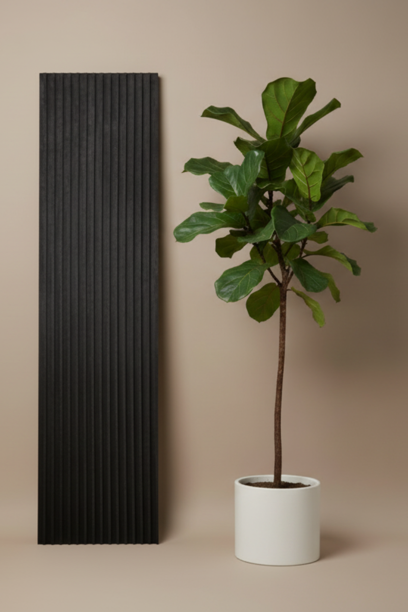 zwart suède wandpaneel