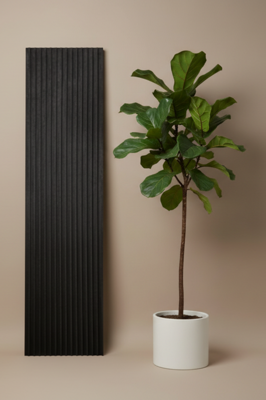 zwart suède wandpaneel