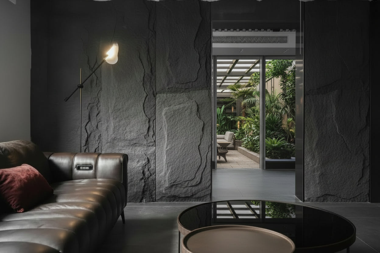 XL 3D Wandpanelen Rockstone ANTRACIET