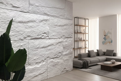 XL 3D Wandpanelen Rockstone Wit